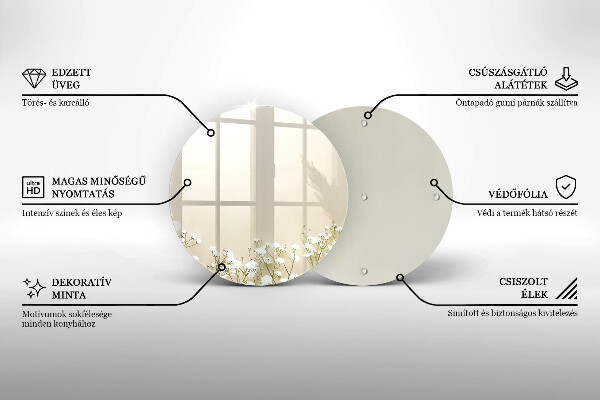 Krájecí prkénko skleněné Sádrové boho květiny