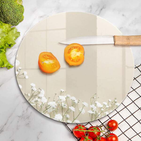 Krájecí prkénko skleněné Sádrové boho květiny