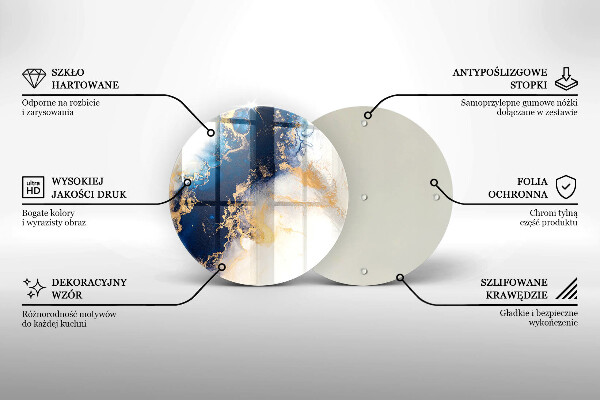 Krájecí prkénko skleněné Abstrakce s modrou