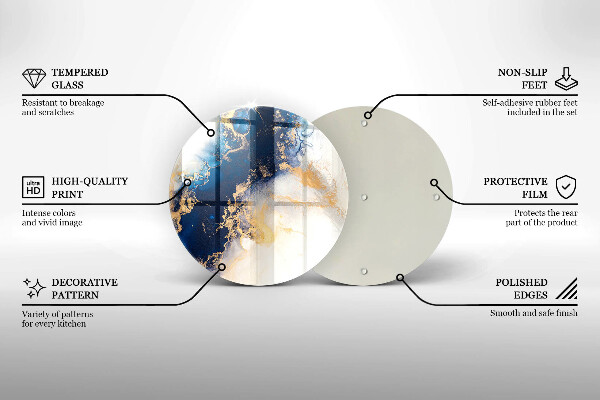 Krájecí prkénko skleněné Abstrakce s modrou