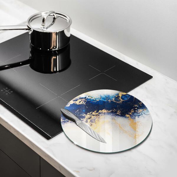 Krájecí prkénko skleněné Abstrakce s modrou