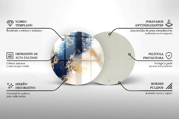 Krájecí prkénko skleněné Abstrakce s modrou