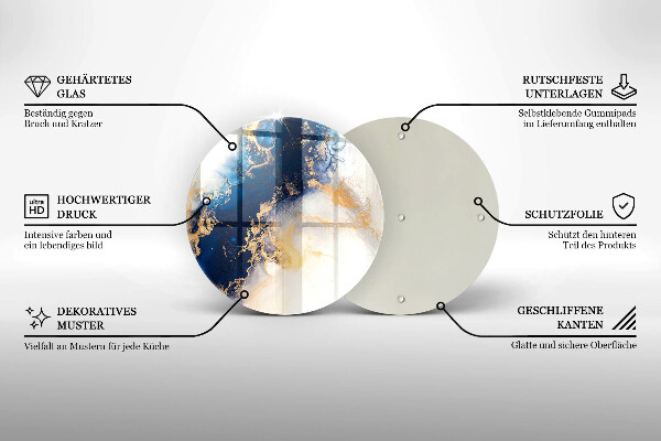 Krájecí prkénko skleněné Abstrakce s modrou