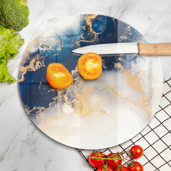 Krájecí prkénko skleněné Abstrakce s modrou