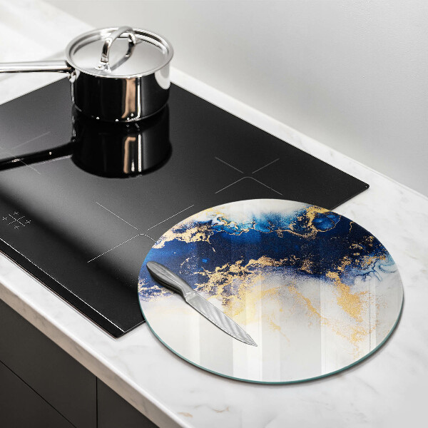 Krájecí prkénko skleněné Abstrakce s modrou