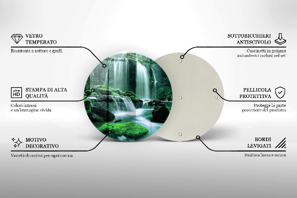 Krájecí prkénko skleněné Divoký vodopád v džungli