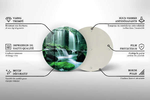 Krájecí prkénko skleněné Divoký vodopád v džungli