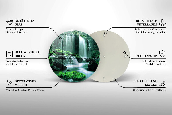 Krájecí prkénko skleněné Divoký vodopád v džungli