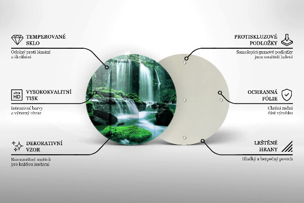 Krájecí prkénko skleněné Divoký vodopád v džungli
