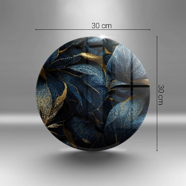 Krájecí prkénko skleněné Dekorativní listy se zlatem