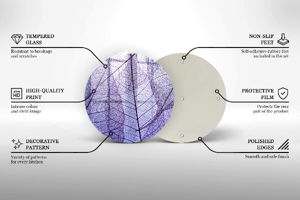 Skleněná deska do kuchyně Listy s žilnatinou