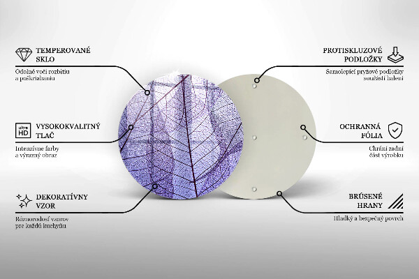 Skleněná deska do kuchyně Listy s žilnatinou
