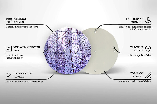 Skleněná deska do kuchyně Listy s žilnatinou
