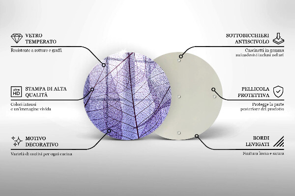Skleněná deska do kuchyně Listy s žilnatinou
