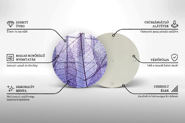 Skleněná deska do kuchyně Listy s žilnatinou