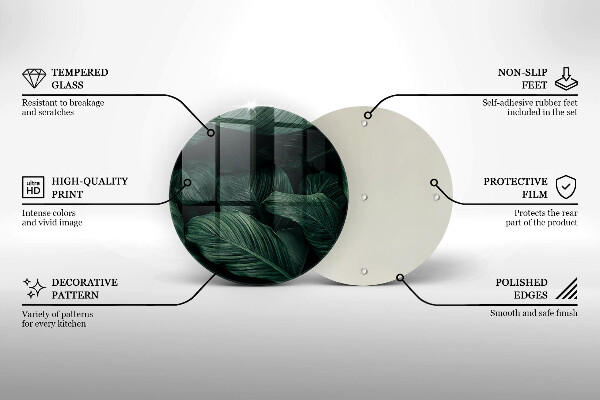 Skleněná deska do kuchyně Tmavé listy