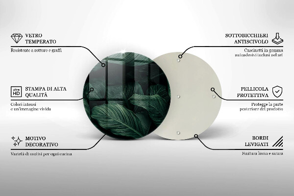 Skleněná deska do kuchyně Tmavé listy