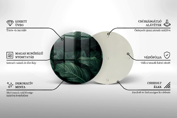 Skleněná deska do kuchyně Tmavé listy