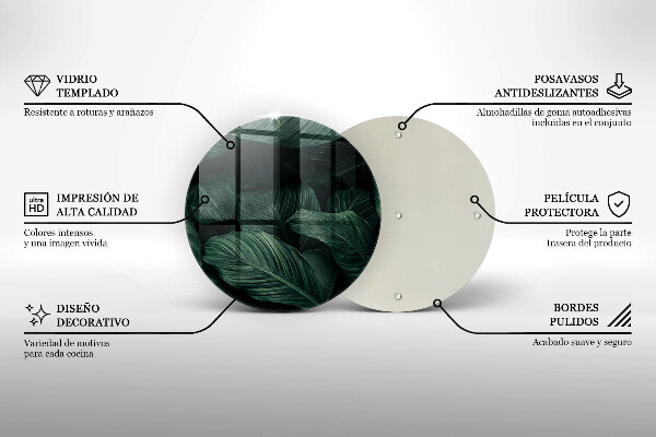 Skleněná deska do kuchyně Tmavé listy