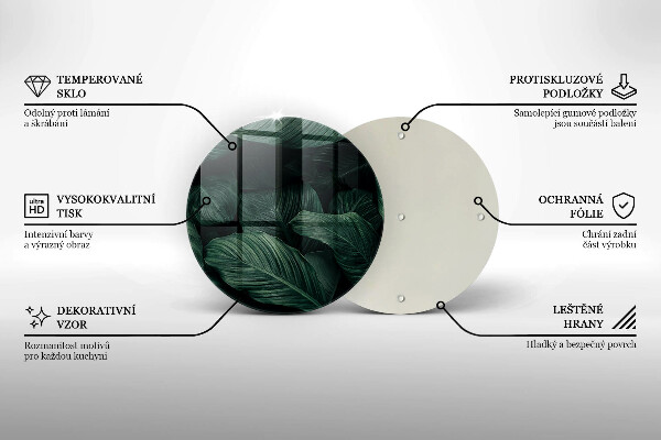 Skleněná deska do kuchyně Tmavé listy