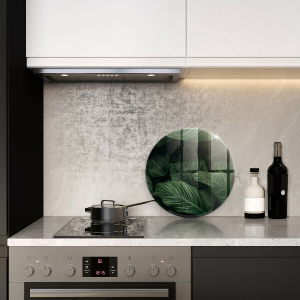 Skleněná deska do kuchyně Tmavé listy