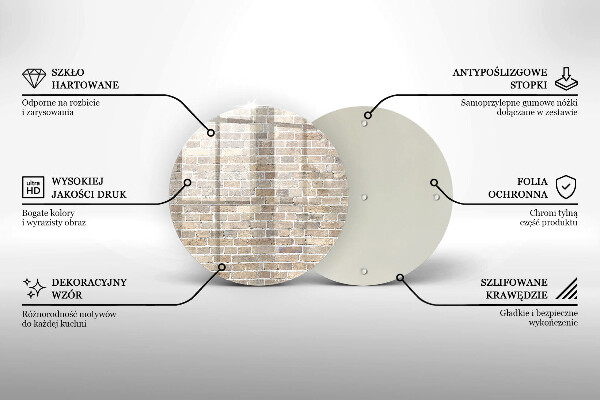 Skleněná deska do kuchyně Světlá cihlová zeď