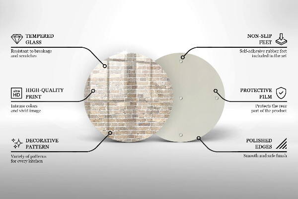 Skleněná deska do kuchyně Světlá cihlová zeď