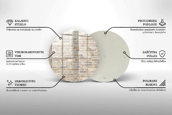 Skleněná deska do kuchyně Světlá cihlová zeď