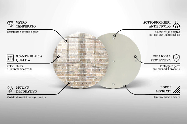 Skleněná deska do kuchyně Světlá cihlová zeď