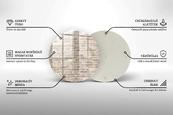 Skleněná deska do kuchyně Světlá cihlová zeď