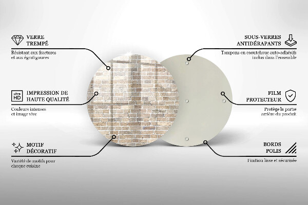 Skleněná deska do kuchyně Světlá cihlová zeď