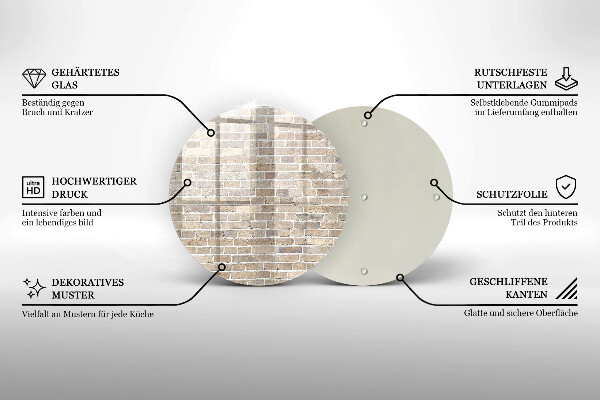 Skleněná deska do kuchyně Světlá cihlová zeď