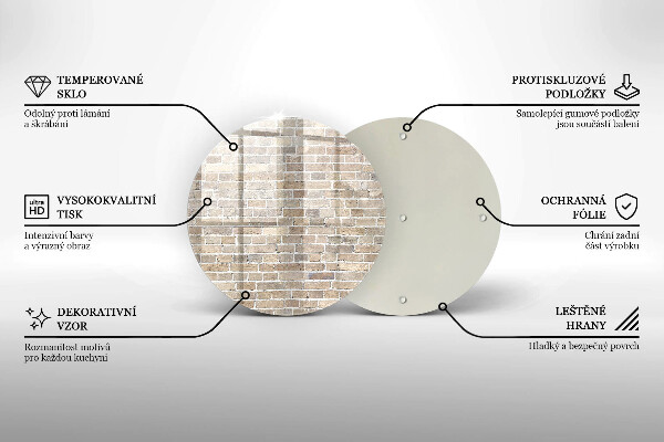 Skleněná deska do kuchyně Světlá cihlová zeď