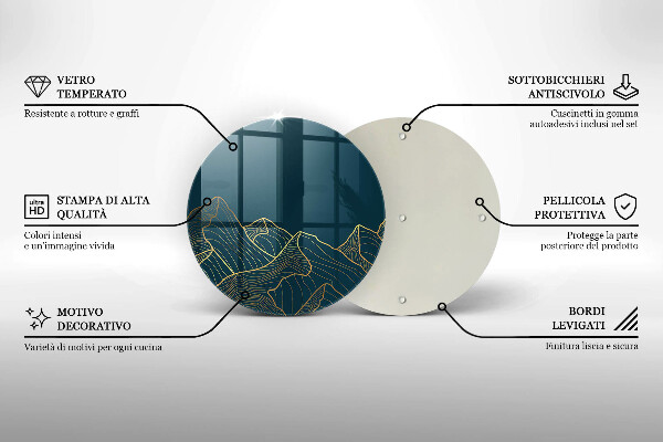 Skleněná deska do kuchyně Abstraktní hory