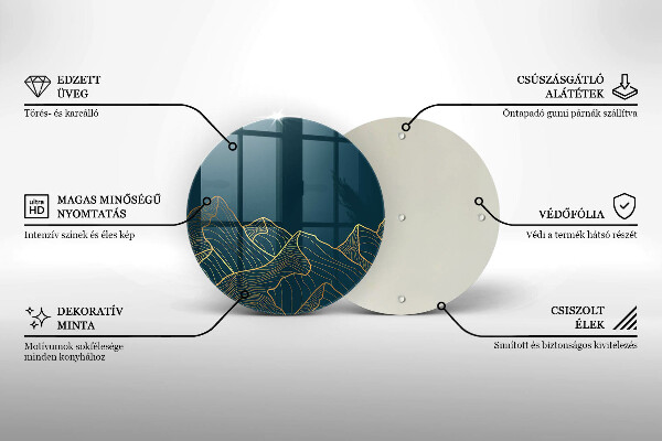 Skleněná deska do kuchyně Abstraktní hory