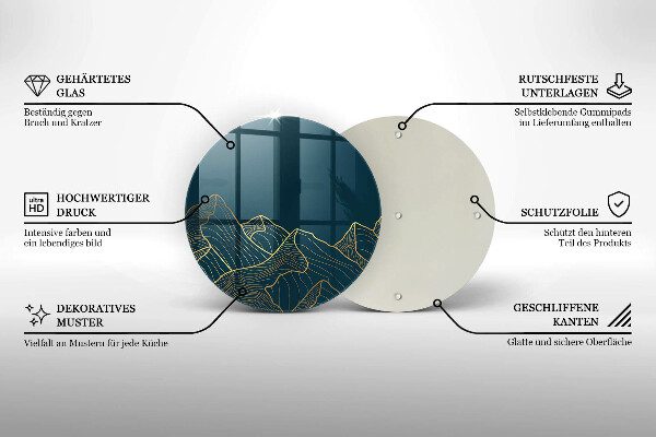 Skleněná deska do kuchyně Abstraktní hory