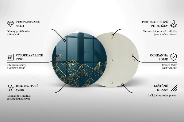 Skleněná deska do kuchyně Abstraktní hory