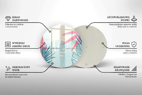 Skleněná deska do kuchyně Pastelové listy