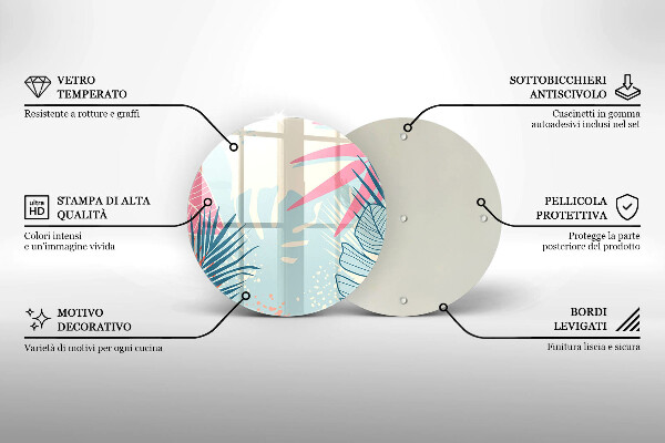 Skleněná deska do kuchyně Pastelové listy