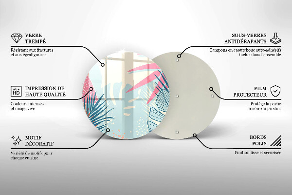 Skleněná deska do kuchyně Pastelové listy
