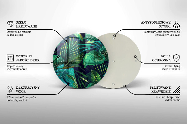 Skleněná deska do kuchyně Ilustrace listí džungle