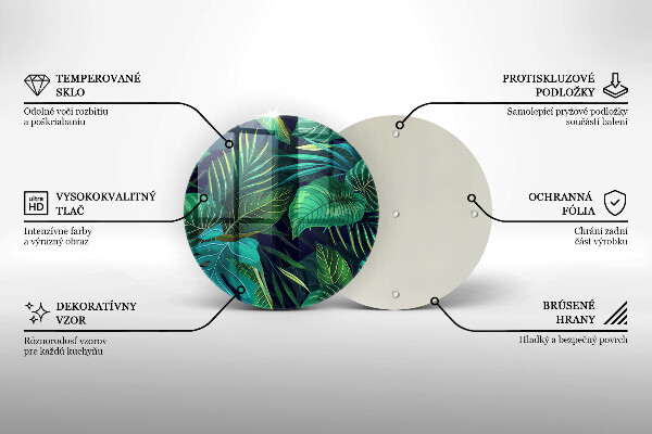 Skleněná deska do kuchyně Ilustrace listí džungle