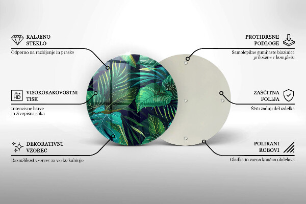 Skleněná deska do kuchyně Ilustrace listí džungle