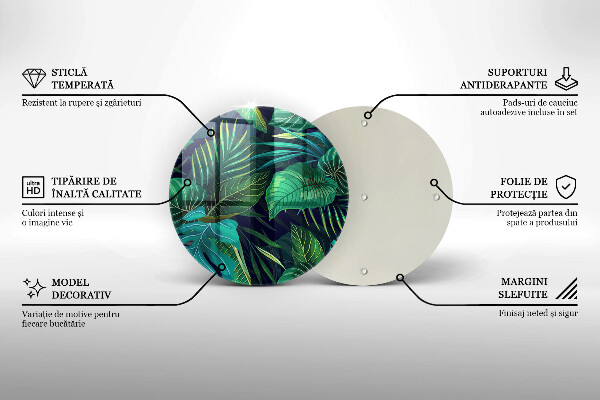 Skleněná deska do kuchyně Ilustrace listí džungle