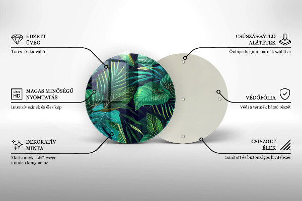 Skleněná deska do kuchyně Ilustrace listí džungle