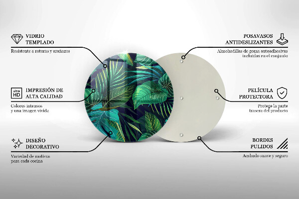 Skleněná deska do kuchyně Ilustrace listí džungle