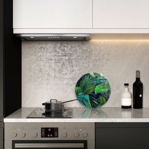 Skleněná deska do kuchyně Ilustrace listí džungle