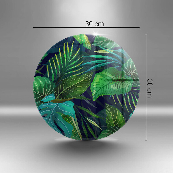 Skleněná deska do kuchyně Ilustrace listí džungle