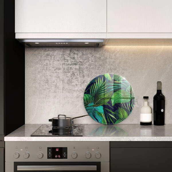 Skleněná deska do kuchyně Ilustrace listí džungle