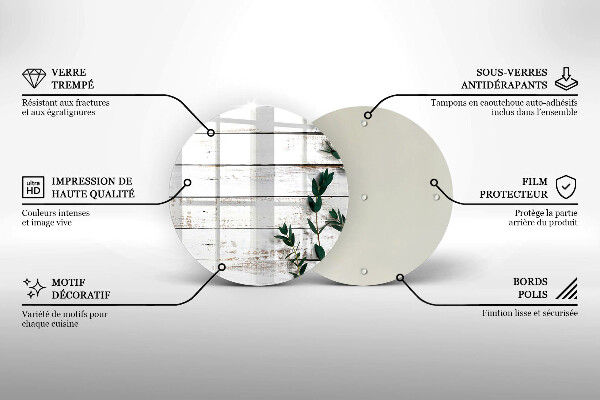 Skleněná deska do kuchyně Staré desky a listy